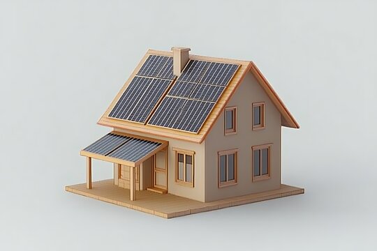 recommend clip art: Small 3D residential house icon isolated on white background