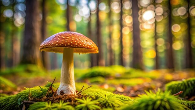 Close-up photo of a seta mushroom in a forest setting, seta, hongo, mushroom, fungus, nature, forest, close-up, texture, organic