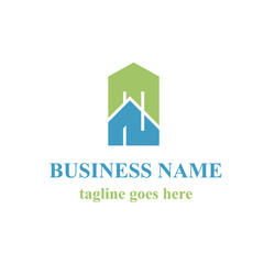 Illustration of Creative Initial MN or NM Vector Logo Combine With House for Your Business