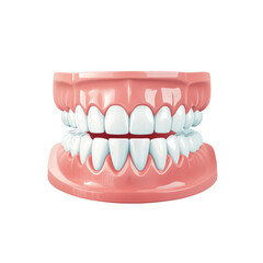 Obraz premium A realistic 3D model of human teeth showcasing dental health and anatomy. Perfect for educational and medical use.