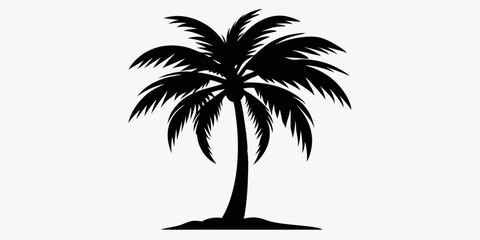 Palm tree silhouette vector art illustration