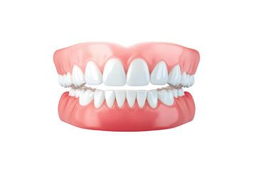 3D illustration of a human mouth showcasing healthy teeth and gums, ideal for dental health and education purposes.