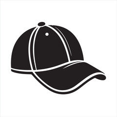Cap Line Art Vector Illustration  icon silhouette vector style with white background