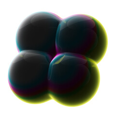 Four Ball Neon 3D Abstract
