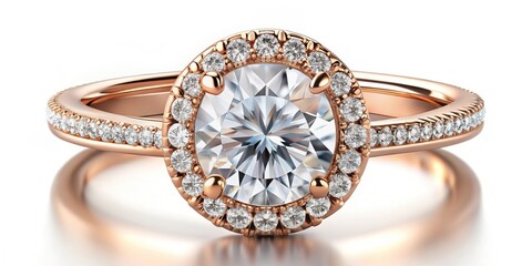 Elegant rose gold ring with a dazzling diamond center , jewelry, accessory, luxury, fashion, beauty, wedding