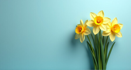 yellow daffodils on a black background