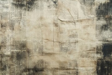 Fototapeta premium OLD NEWSPAPER BACKGROUND, BLANK GRUNGE PAPER TEXTURE, BLURRY TEXTURED PATTERN , ai