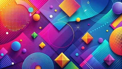 Abstract background with vibrant colors and geometric shapes, geometric, vibrant, colors, abstract, background, design