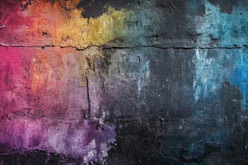 Obraz premium Dark colorful concrete wall texture, black grunge background , ai