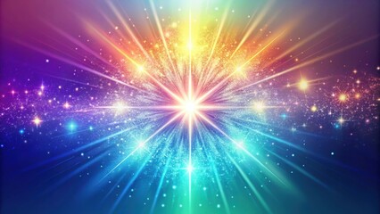 Fototapeta premium Shimmering iridescent starburst against a gradient background, shimmer, iridescent, starburst, gradient, background