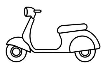 motorcycle, scooter in one line style. continuous drawing, vector illustration