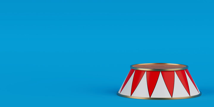 Empty Ringmasters Podium, Circus Stage. 3d Rendering