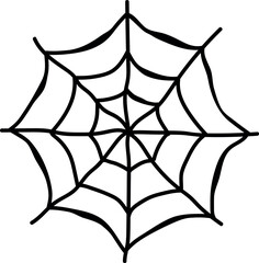  Spider Web Outline Illustration for Halloween and Nature-Themed Designs