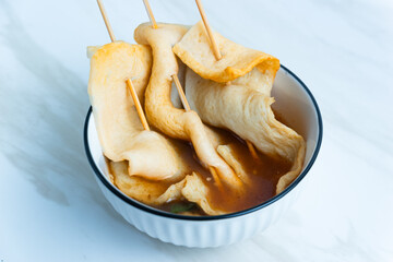Odeng or Fish Cake Soup, Korean street food. Perfect for recipe, article, catalogue, commercial, or any cooking contents.