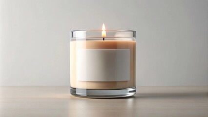 Candle mockup with customizable label, mockup, candle, custom, label, design, template, decoration, home decor, wax