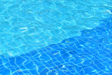 surface of blue swimming pool, freshness water background