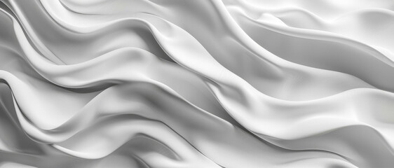 Obraz premium A closeup of white plastic material flows like water on a background, with curves and a sculptural texture.