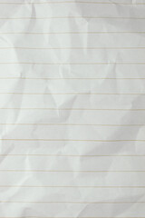 crumpled line paper texture background,  blank sheet notebook
