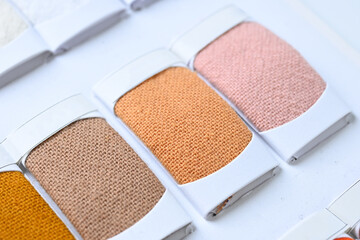 sample color shade of colorful fabric textile of clothing industry