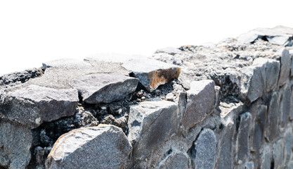 stone bench on white background isolated for display product