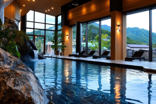 A hot spring with a natural mineral mud bath nearby, offering a rejuvenating experience for the skin