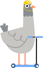 Pigeon Funny Character Illustration