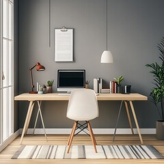  Showcase clean, modern workspaces with minimal decor, appealing to remote workers