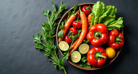 vegetables on a wooden board