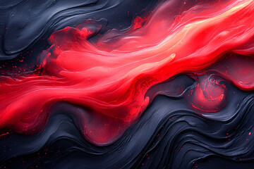 Obraz premium A striking and dramatic red and black abstract background, perfect for holiday or celebration themes and modern artistic designs.