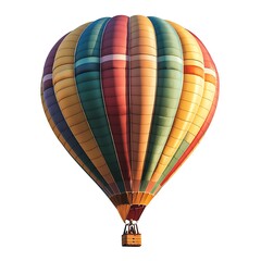 Naklejka premium Colorful Hot Air Balloon Isolated on a White Background, Featuring a Bright and Distinctive Design