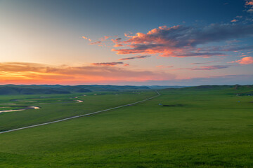 Scenery of Mozhigele River in Hulunbuir Grassland, Hulunbuir City, Inner Mongolia Autonomous Region, China