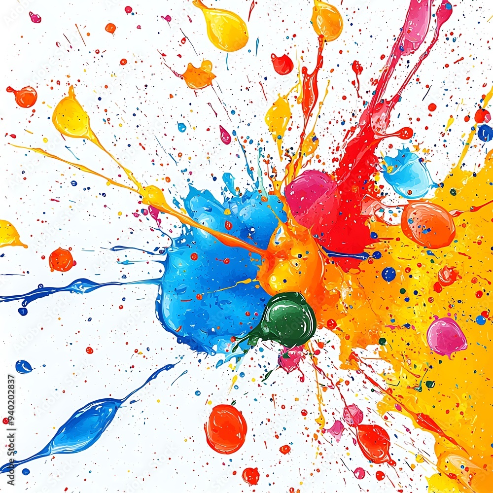Aufkleber abstract colorful paint splash background, featuring dynamic and artistic paint patterns for a creat