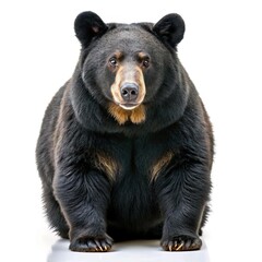 Fototapeta premium america bear black Ursus americanus portrait full body, isolated on white background