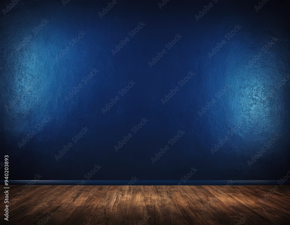 Poster abstract smooth blue with black vignette studio well use as background business report digital websi