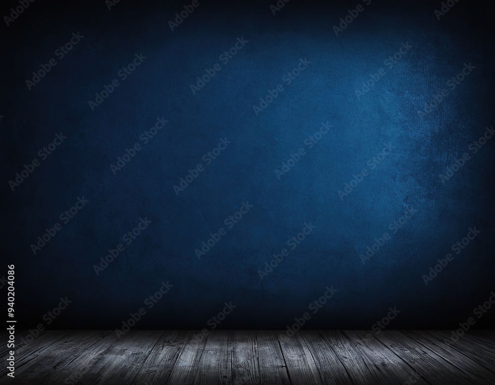 Poster abstract smooth blue with black vignette studio well use as background business report digital websi