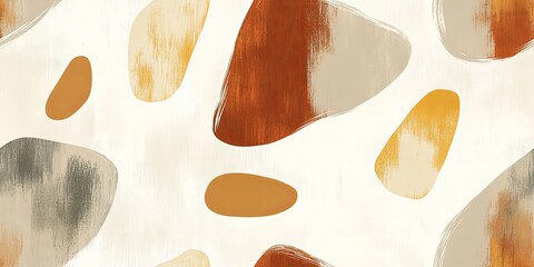 Obraz premium Abstract Seamless Pattern with Organic Shapes in Earthy Tones.