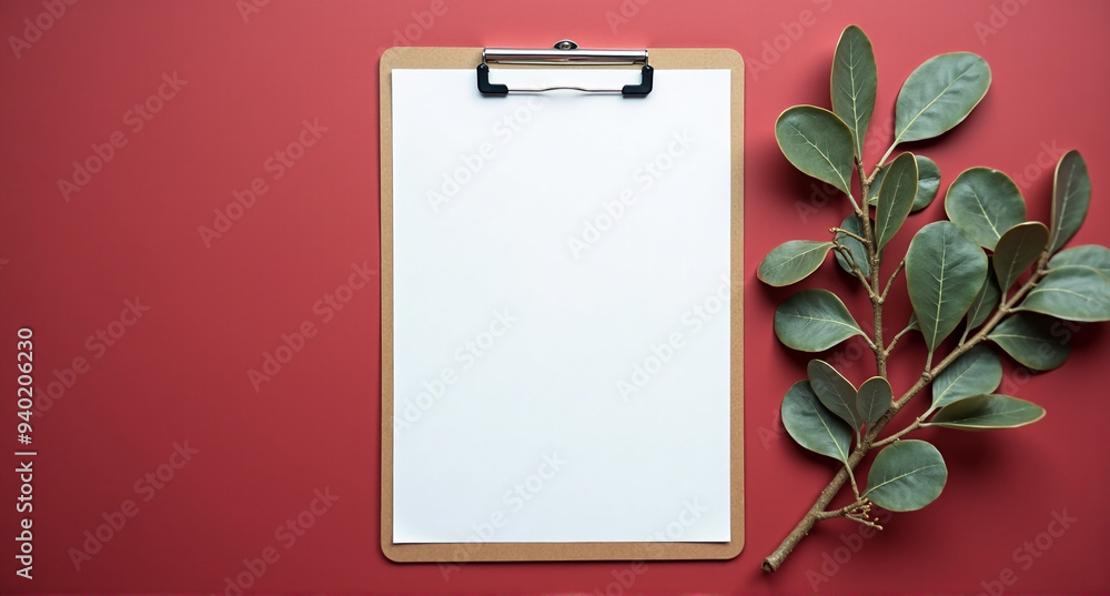 Poster notebook with leaf