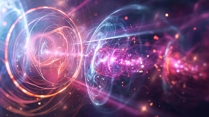 Conceptual visualization of electronpositron pairs annihilating creating photons