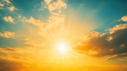 Fototapeta premium Sunset Sky with Golden Clouds