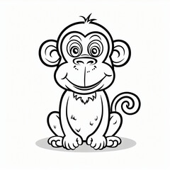 Obraz premium Monkey children coloring book page