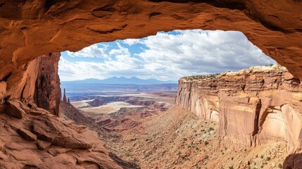 Canyon View Through Natural Arch