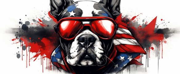 Stars, Stripes, and Canine Pride Energetic Dog Portraits