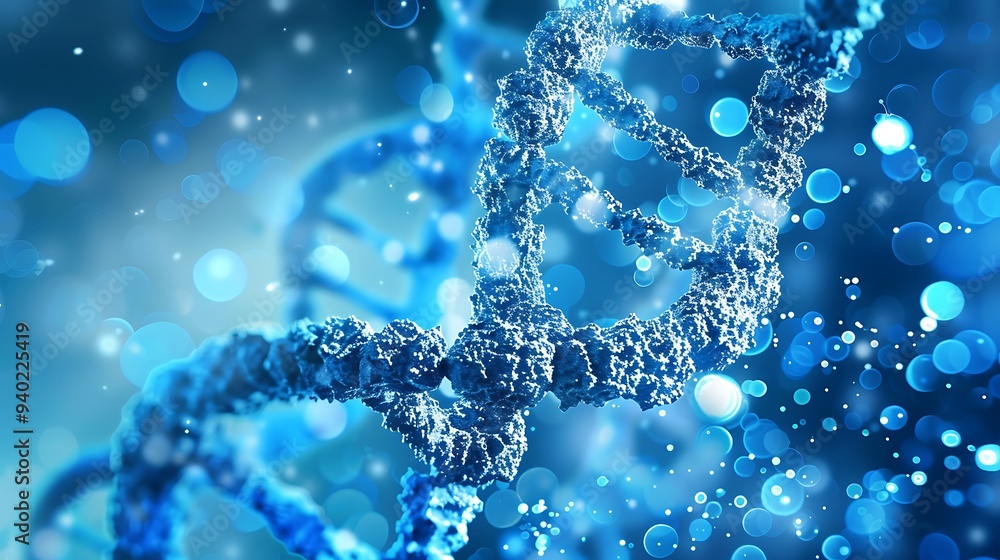 Poster dna double helix highlighting the intricate structure of this fundamental molecule of life. the imag