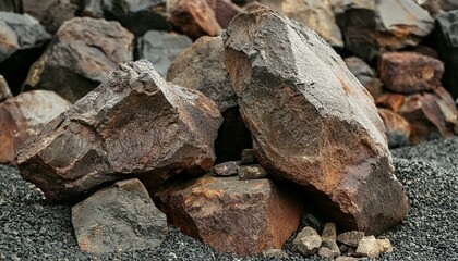 철광석 덩어리들