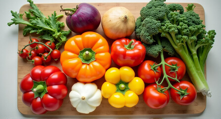 vegetables on a white background