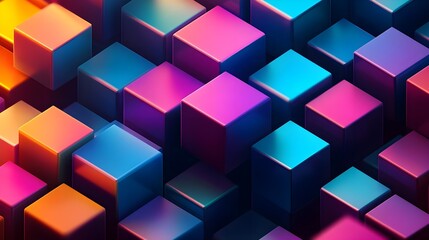 Obraz premium Abstract Colorful Cubes Pattern Background