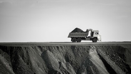 철광석을 가득 실은 트럭