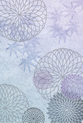 喪中　菊　はがき　背景