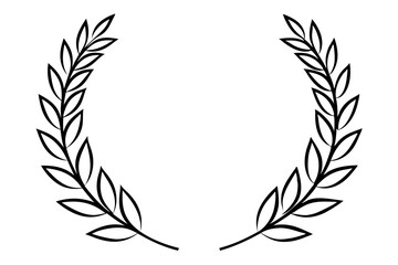 Laurel wreath line style silhouette vector illustration collection