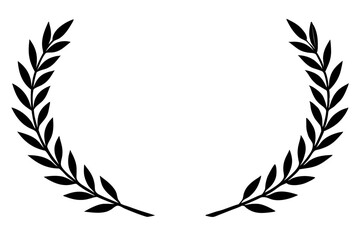Laurel wreath line style silhouette vector illustration collection
